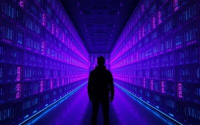 Illustration IA : bibliothèque infinie de cristaux symbolisant Claude Opus 4.6