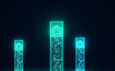 Illustration IA : trois piliers lumineux comparant Cursor, Copilot et Claude Code