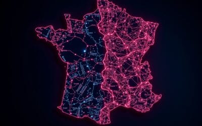 Illustration IA : carte de France mi-traditionnelle mi-circuits IA