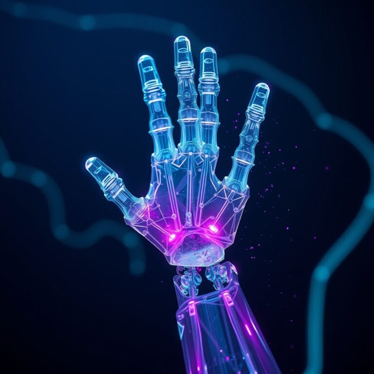 Illustration IA : bras robotique cristallin représentant OpenClaw l'agent open source