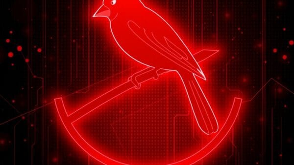 Outils IA: arène digitale rouge cardinal et or, éclairs concurrents, pas de texte, pas de logos, pas d&rsquo;écritures