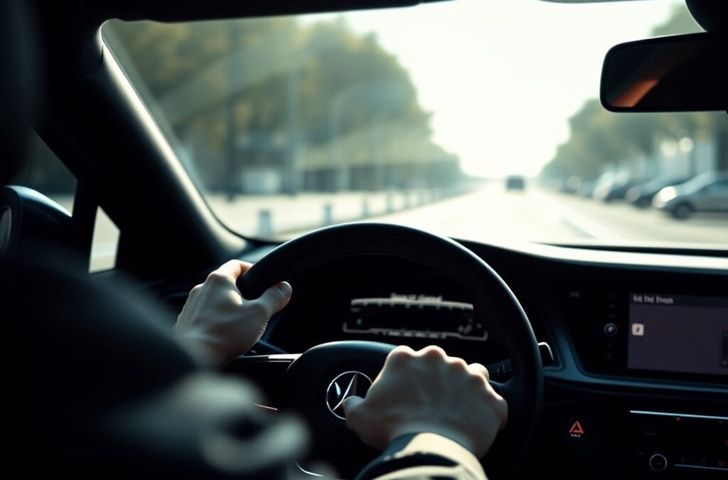 Tableau de bord de voiture avec écran illustrant l'intégration de ChatGPT dans Apple CarPlay
