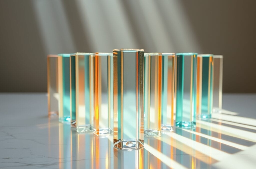 Prismes de verre réfractant la lumière, symbolisant les modèles ouverts Gemma 4 de Google DeepMind