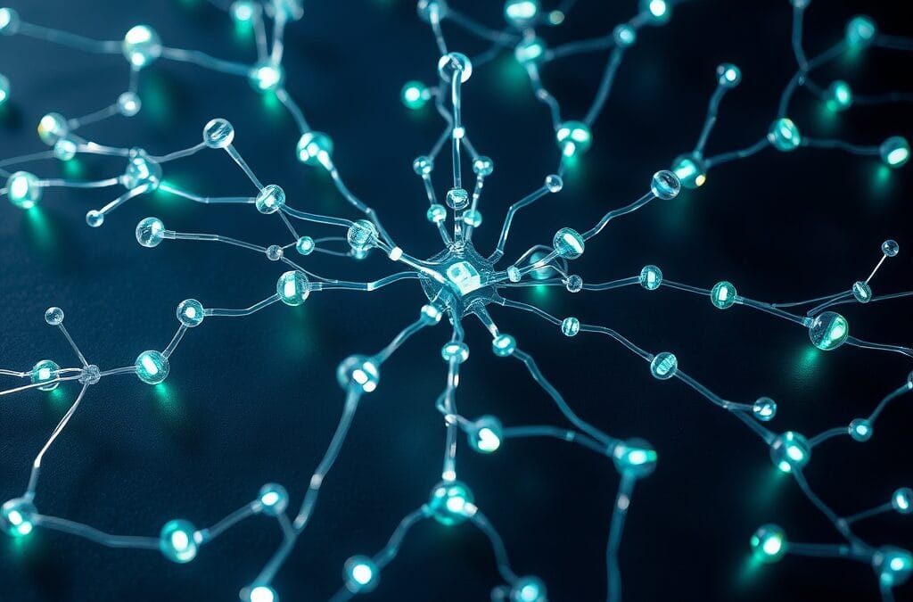 Réseau de neurones artificiels en verre translucide connecté par des fibres optiques