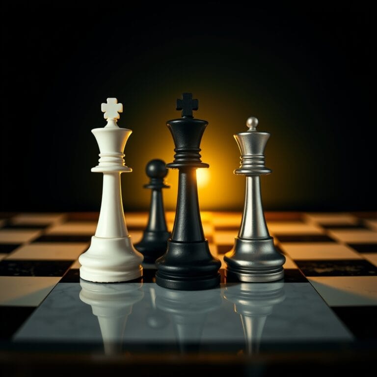 Pièces d échecs de différentes couleurs sur un échiquier en marbre