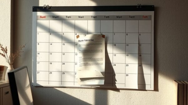 Calendrier mural symbolisant l'attente du lancement repousse