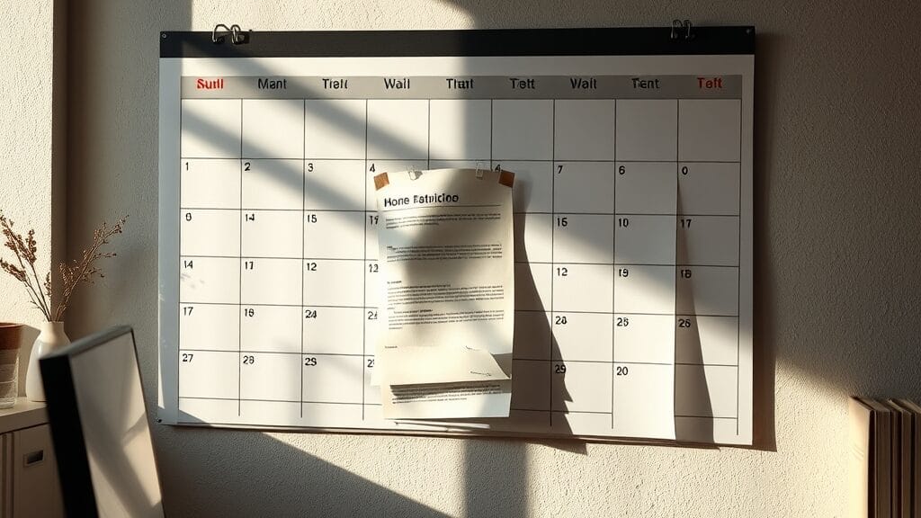 Calendrier mural symbolisant l'attente du lancement repousse