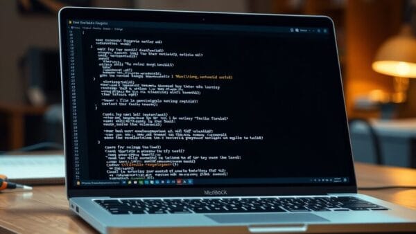 MacBook Pro M3 affichant un terminal de code lors du test local de Devstral Small 2