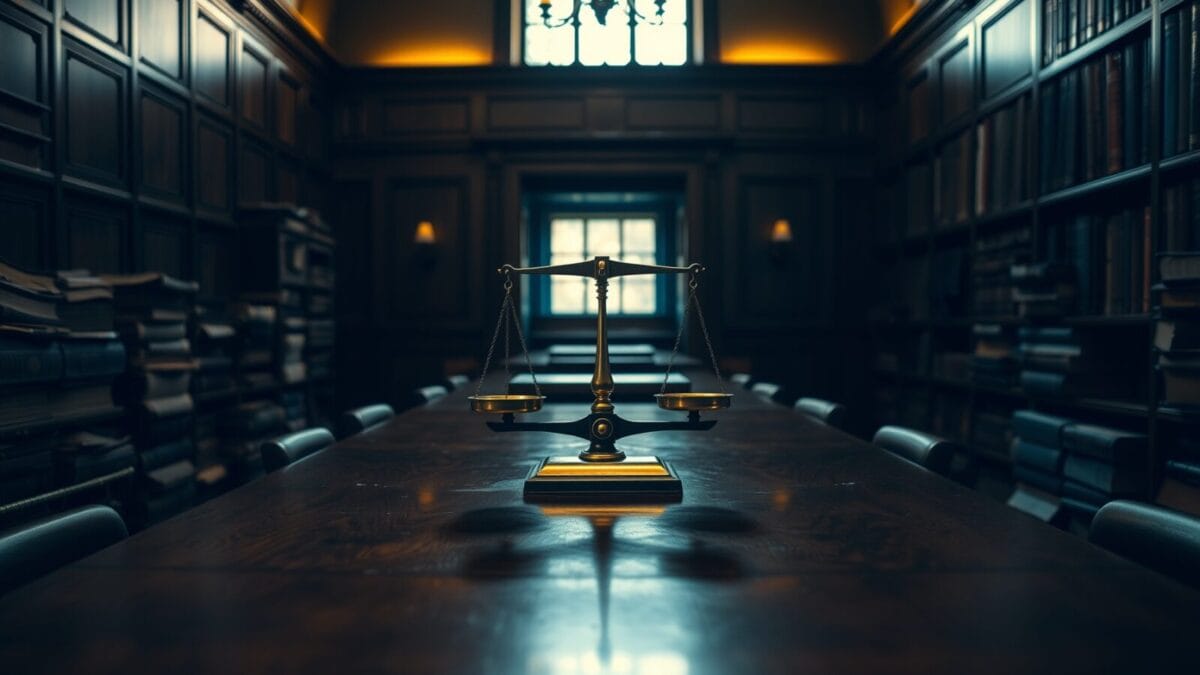 Scorecard IA : « Intelligence utile par dollar », le nouveau critère de valeur 1 Une balance en laiton ancienne posée sur un bureau en noyer sombre, dans une bibliothèque feutrée.