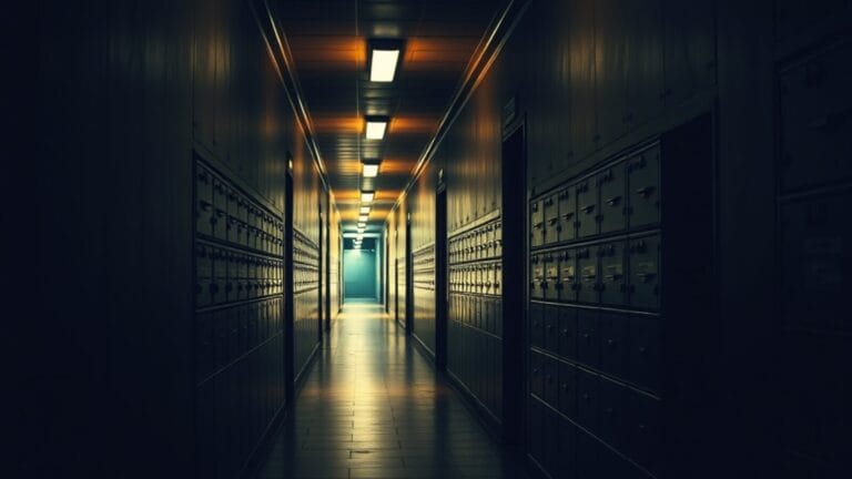 Rangée de boîtes aux lettres en laiton dans un couloir