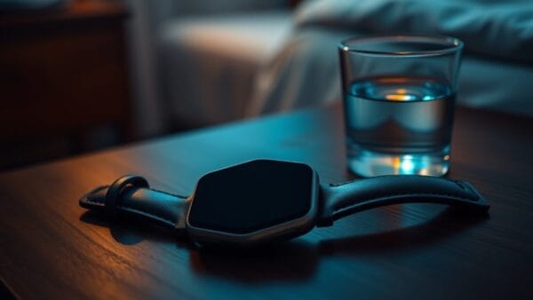 Montre connectée posée sur une table de chevet