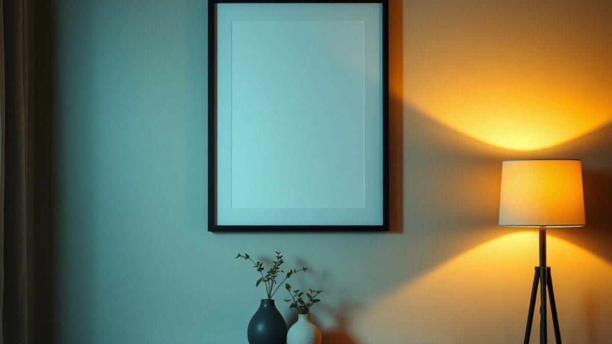 Le cadre connecté qui affiche des œuvres générées par l'IA 1 Cadre numérique fin accroché au mur d'un salon