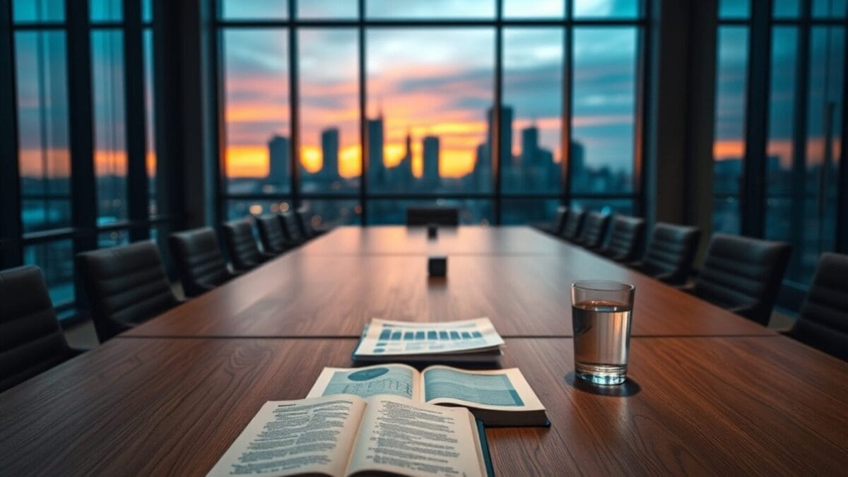 Livre posé sur la table d'une salle de réunion vide