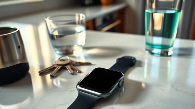 Montre connectée avec assistant IA 2026 : Galaxy AI, Gemini, Siri 6 Montre connectée posée sur un plan de travail en marbre